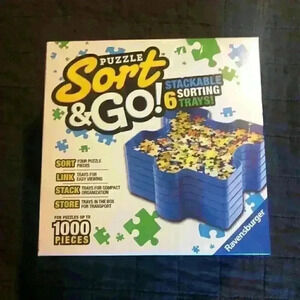 Ravensburger Puzzle Sort & Go 6 Stackable Sorting Trays for Puzzles to 1000pc